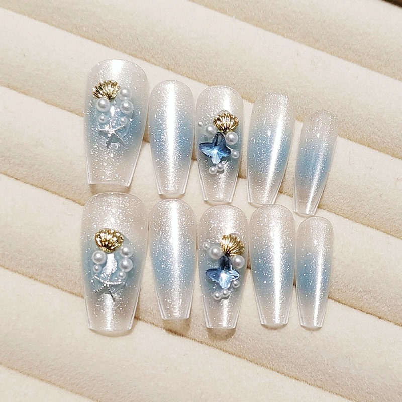 海底世界蓝腮红猫眼穿戴甲