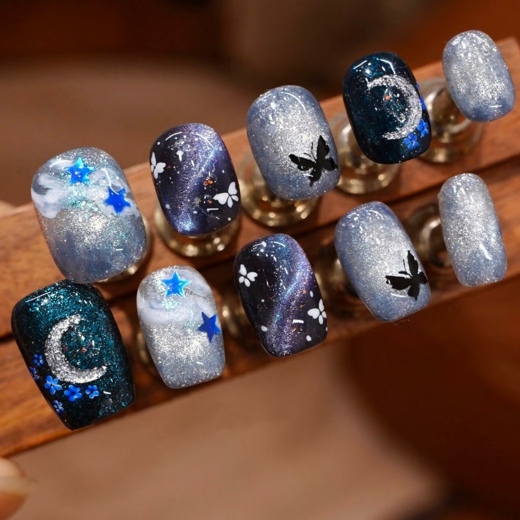 星月蝶闪穿戴甲温柔梦幻仙女风
