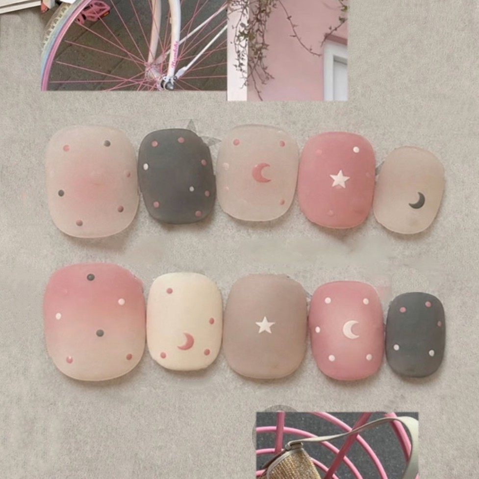 星月柔粉穿戴甲温柔软妹风多巴胺