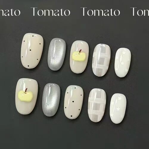奶雾果星穿戴甲奶油清新风