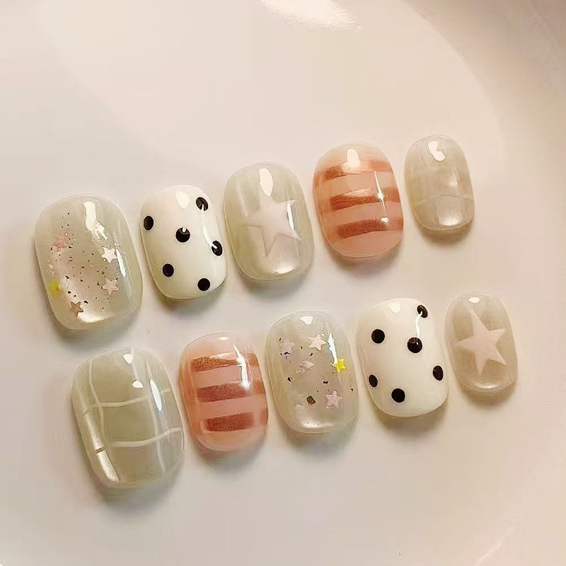 青提气泡猫眼穿戴甲高级感纯欲简约日常百搭新短款豆豆美指甲贴片,彩妆/香水/美妆工具,穿戴甲/甲片,淘宝优惠券,粉丝福利购,淘宝优惠卷
