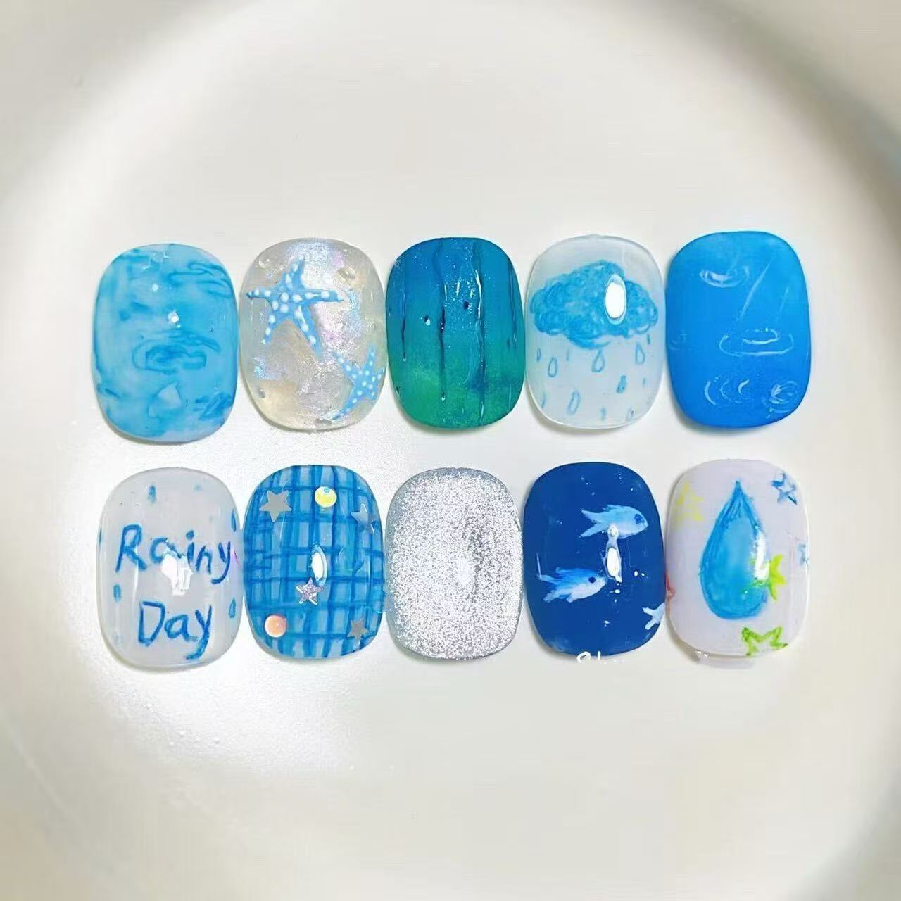 海洋物语穿戴甲夏日清新风
