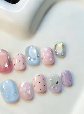 星点粉韵穿戴甲马卡龙色系软萌