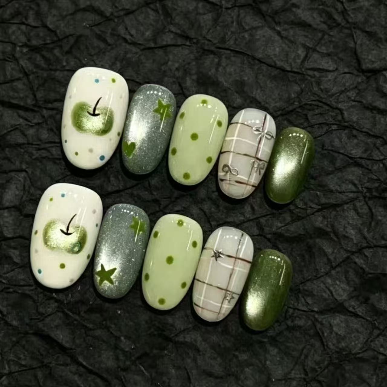 青苹星语穿戴甲温柔森系