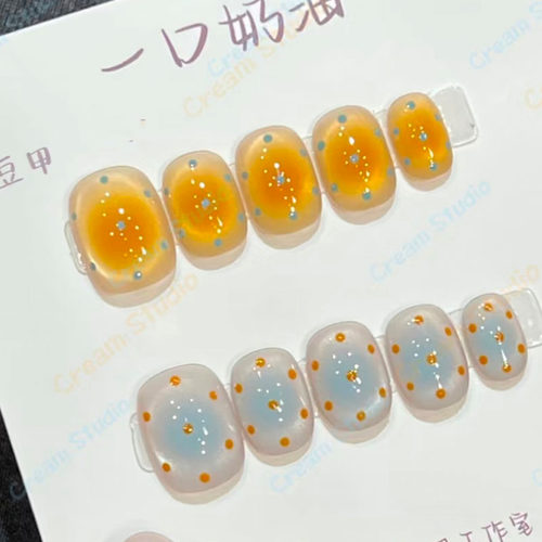 可露丽波点豆豆猫眼穿戴甲