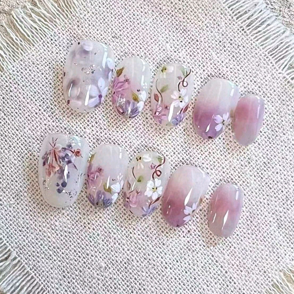 紫雾花境穿戴甲温柔仙女风