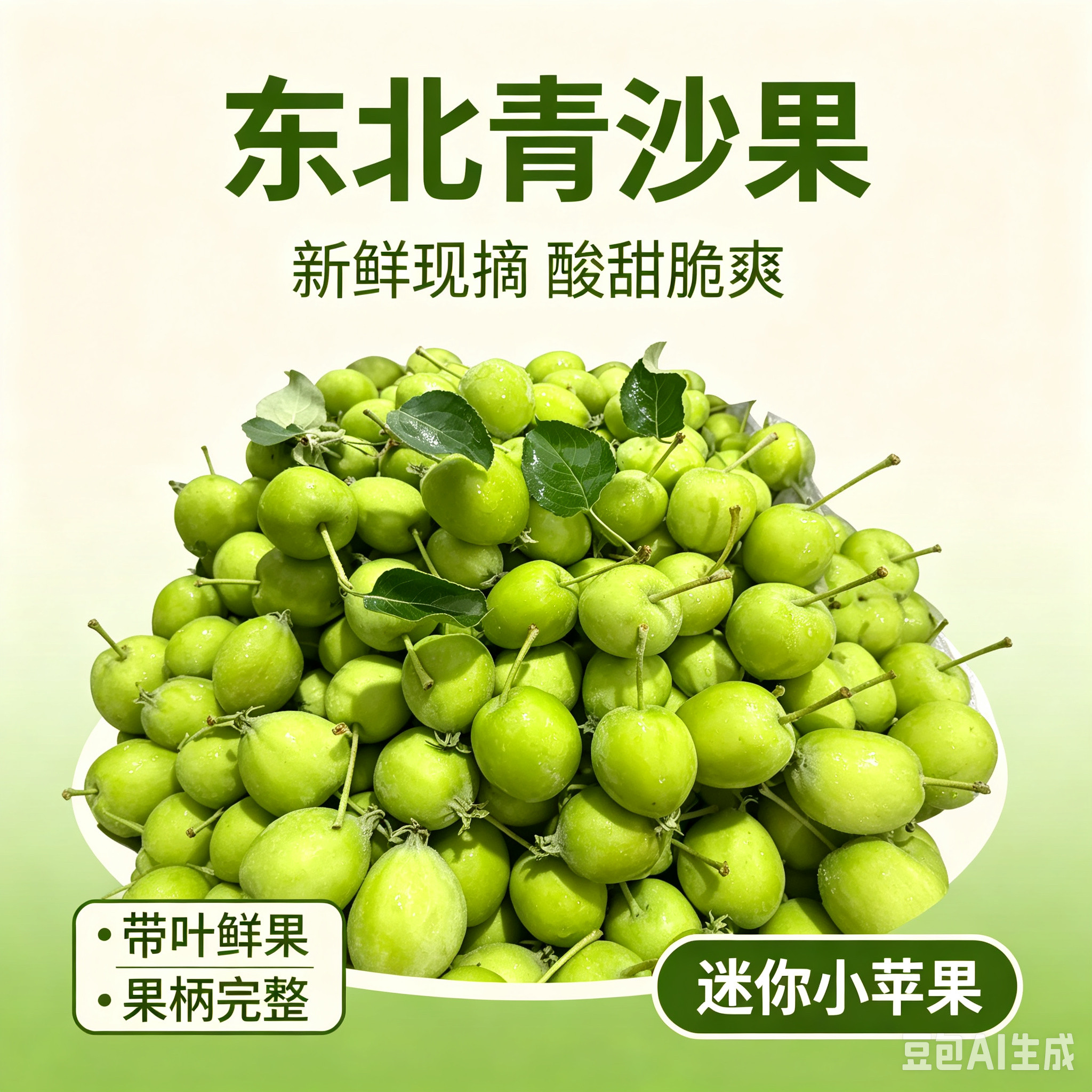 东北新鲜小青沙果饮品装饰果奶茶苹果