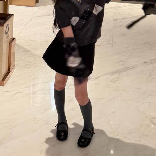 女儿童韩系百搭学院风半身百褶裙