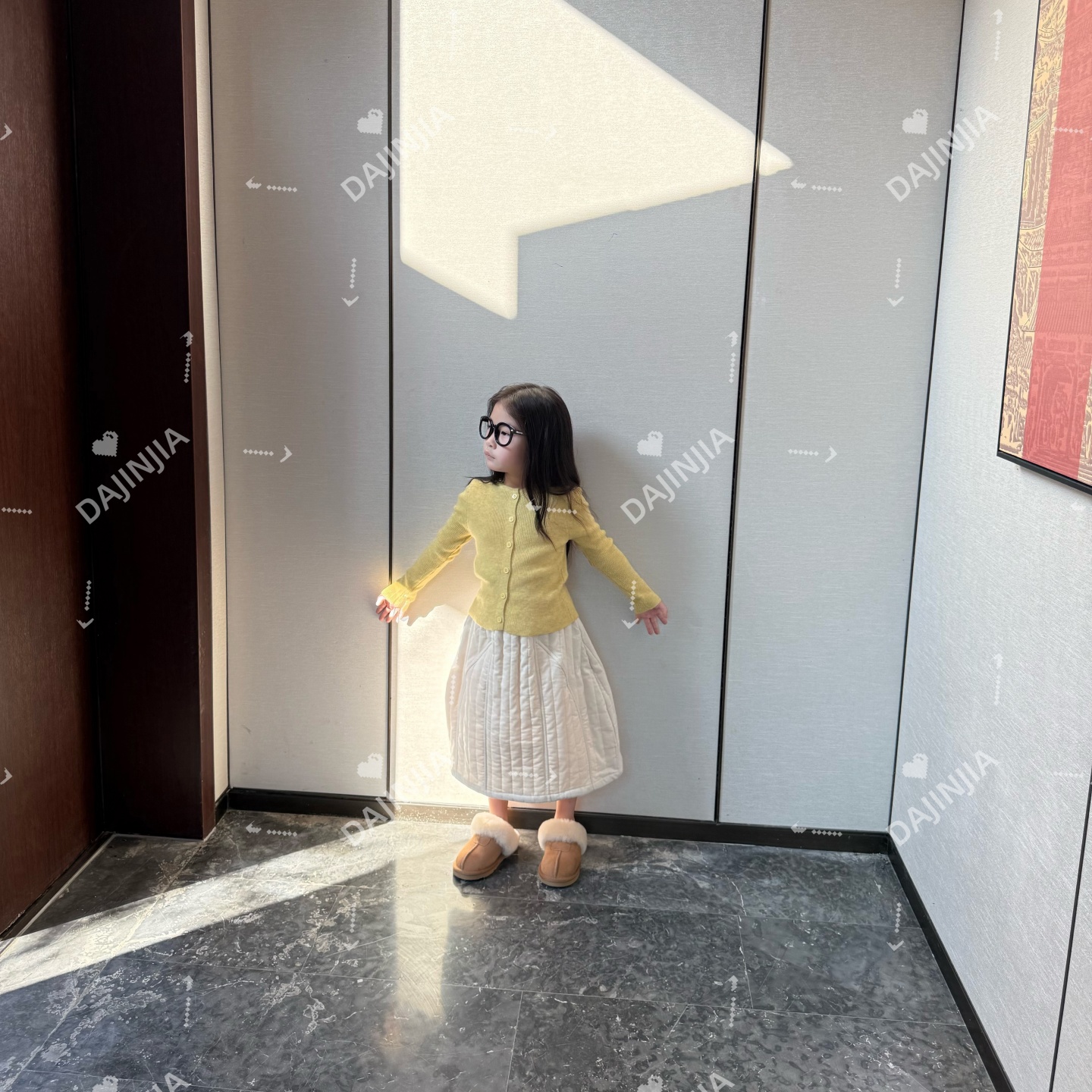 大金家童装半身坑条纹质感冬裙