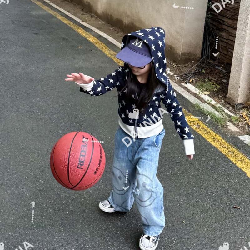 大金家童装重工针织连帽卫衣上衣