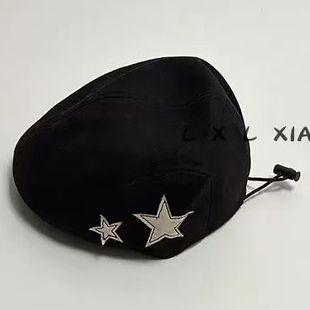 大金家童装25新款秋季巨好看男女童星星黑色贝雷帽