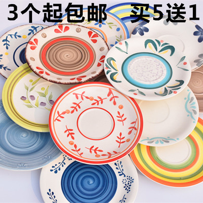 新品釉下彩6寸早餐挂盘陶瓷碟子