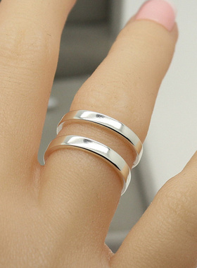 开口双环戒指女主君的太阳款纯银