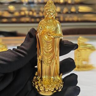 足金999黄金观音佛像摆件南海观音菩萨像供奉私人收藏可定制大小