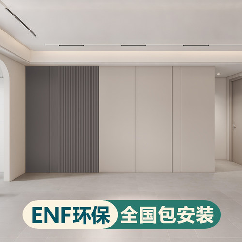 现代简约背景墙装饰板上门包安装
