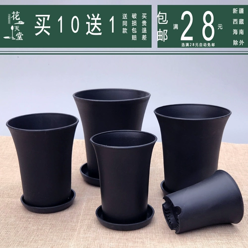 Poly -flesh -Elegant Pot Круглый пластиковый цветочный горшок с высоким уровнем высокого уровня, старый палипот нефритовый вентилятор нефрита Jade Dew Twelen -Colum