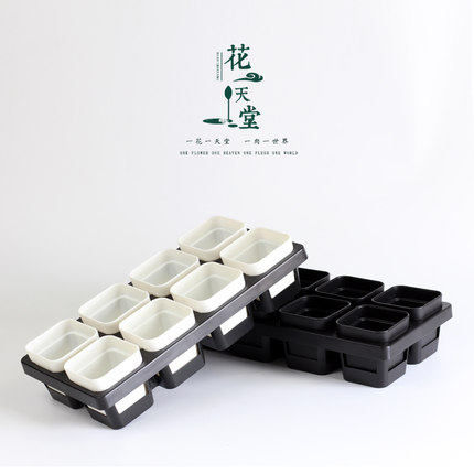 多肉植物7方盆塑料8格托架组合可排水番杏肉锥生石花育苗播种花盆