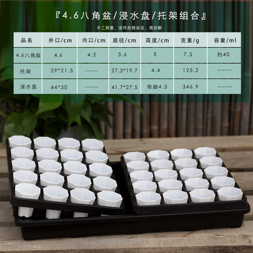 4.6厚八角多肉塑料盆托架浸盆盘