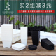新品 加厚多肉白方盆大小黑方新型控根高方盆可配托架整理托盘花盆