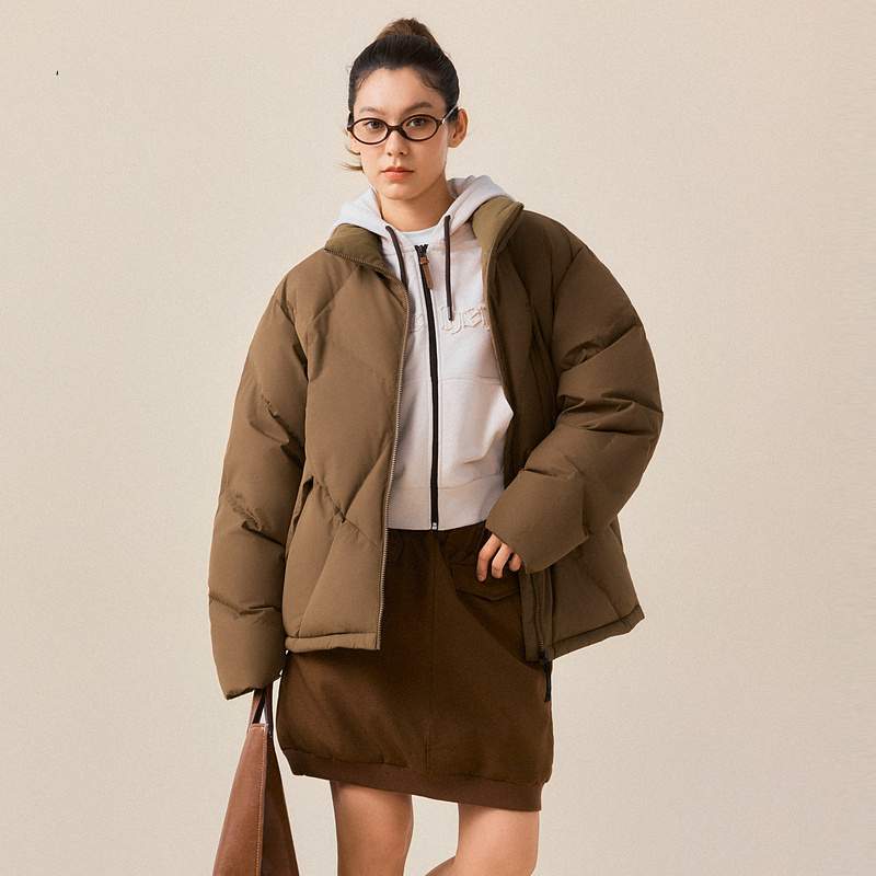 Skechers斯凯奇男女同款三防科技秋冬菱格立领羽绒服外套L425U017