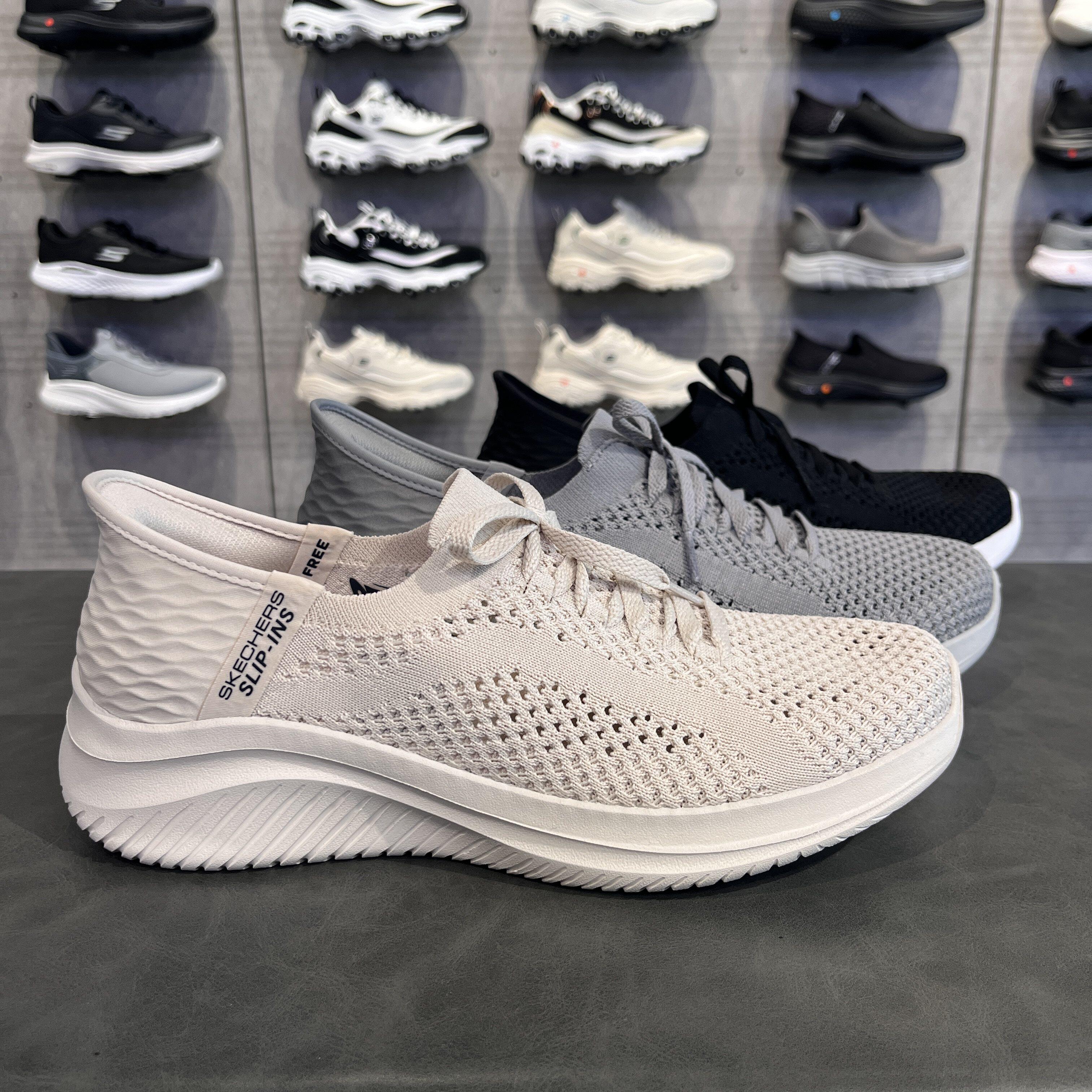 Skechers斯凯奇男士春夏一脚蹬易穿脱闪穿透气轻便健步鞋232431