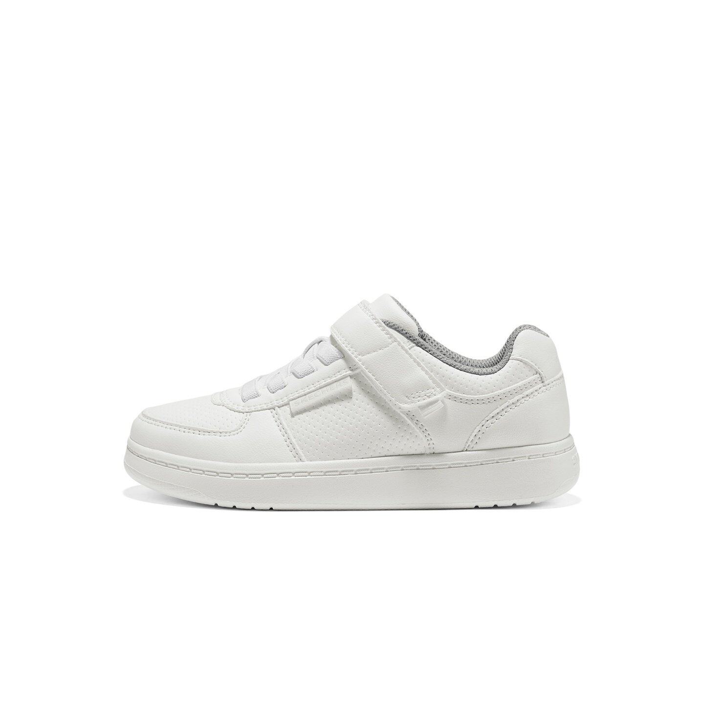 Skechers斯凯奇男童皮面耐脏易打理魔术贴休闲小白鞋板鞋418032L