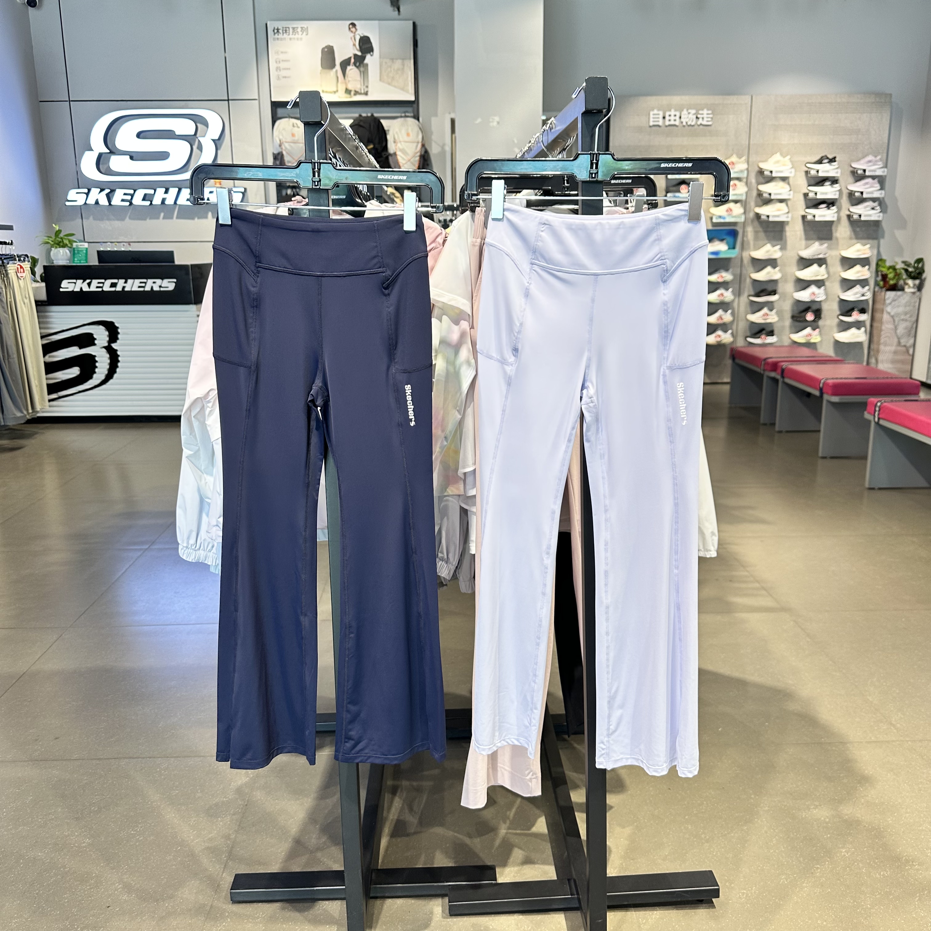 Skechers斯凯奇女孩夏季舒适亲肤透气吸湿修身针织长裤P226G015