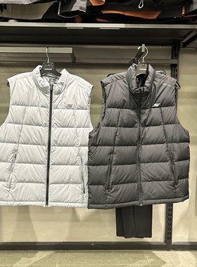 Skechers斯凯奇冬季男士简约舒适保暖立领梭织羽绒背心P425M013