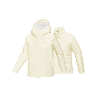 Skechers斯凯奇女士秋冬保暖舒适利落连帽裥棉外套两件套P125W013