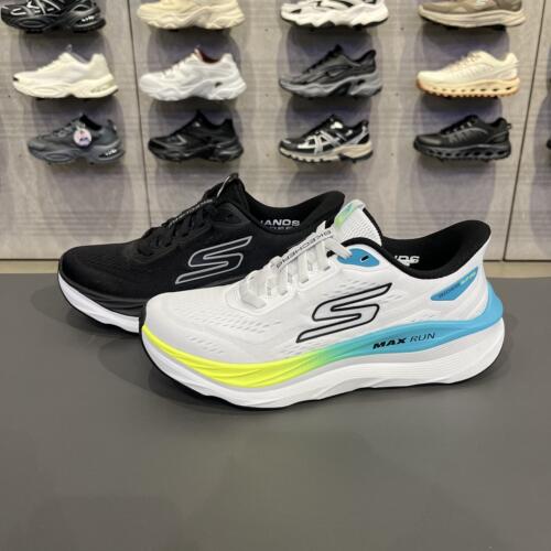 Skechers斯凯奇MAX RUN纵霄跑男士闪穿轻盈缓震舒适运动鞋221000