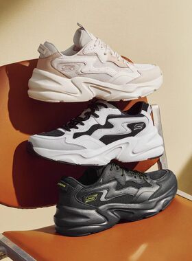 Skechers斯凯奇男女2023秋款踏浪系列厚底简约117366运动鞋118323