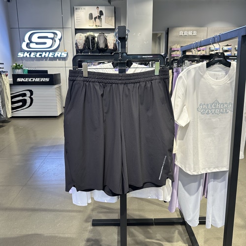 Skechers斯凯奇男子夏季吸湿速干针织休闲运动宽松短裤P326M040