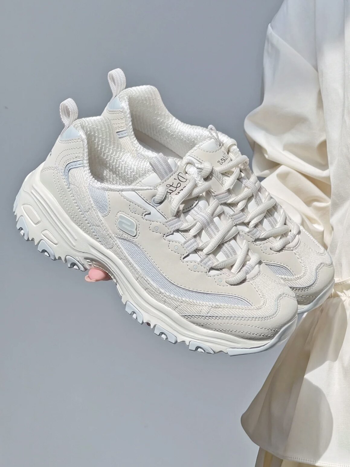 Skechers斯凯奇男女奶茶熊新色舒适缓震老爹鞋894282熊猫鞋896276