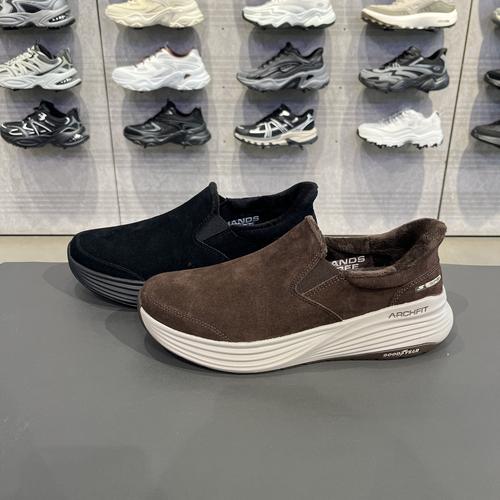 Skechers斯凯奇闪穿鞋男士秋冬加绒保暖缓震轻质休闲健步鞋217008