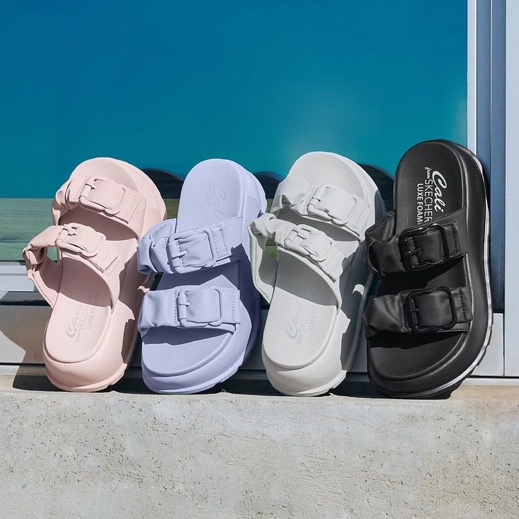 Skechers斯凯奇夏季女士舒适轻盈软弹简约百搭一脚蹬凉拖鞋120040