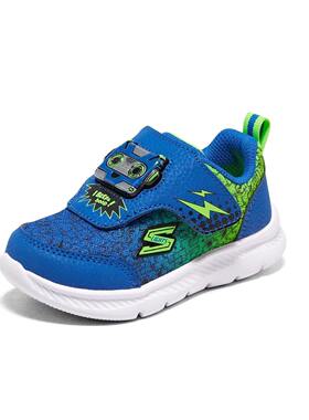 Skechers斯凯奇夏季儿童魔术贴闪灯防滑轻便学步运动鞋401512N