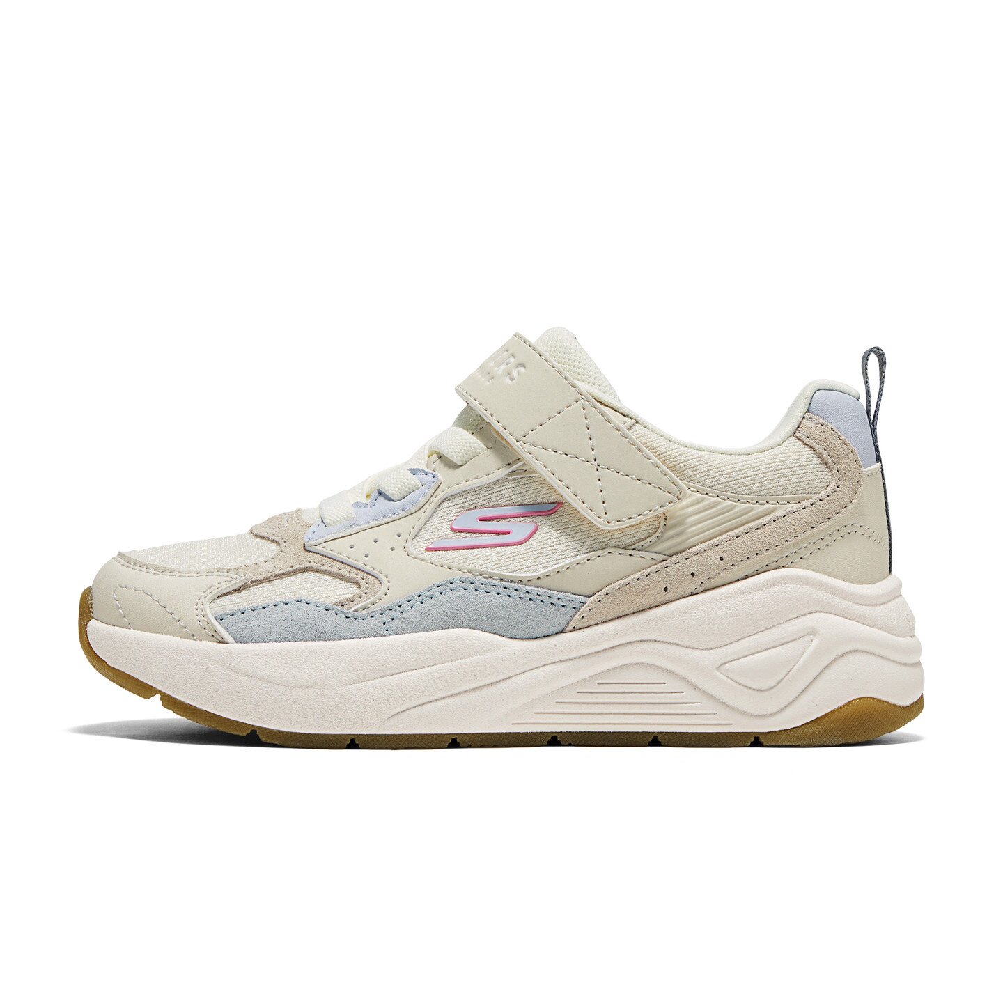 Skechers斯凯奇女童复古慢跑鞋缓震透气舒适魔术贴运动鞋319435L