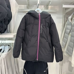 Skechers斯凯奇秋冬女童简约保暖舒适防风轻盈羽绒服外套P425G017