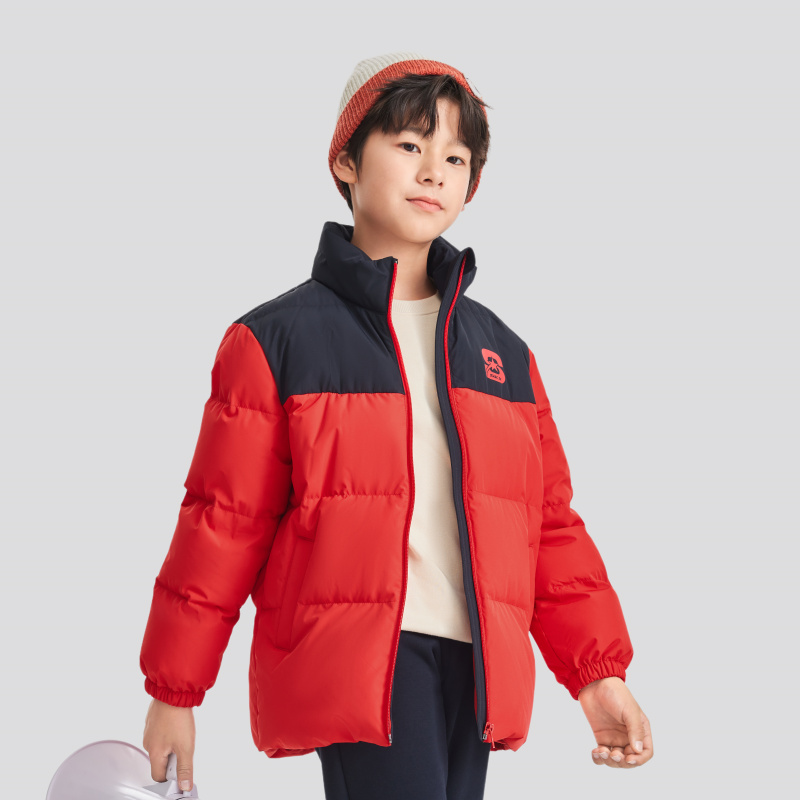 斯凯奇儿童立领短款羽绒外套