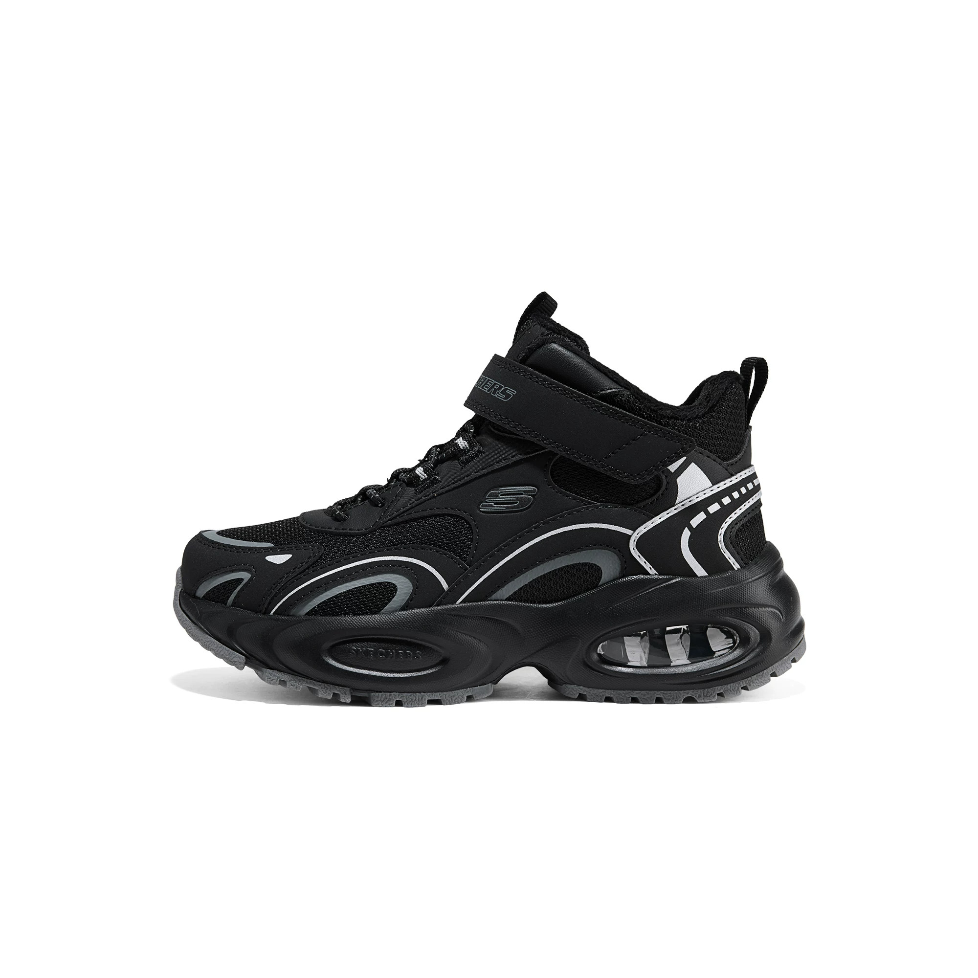 Skechers斯凯奇男孩男童秋冬加绒棉靴魔术贴保暖雪地靴419950L