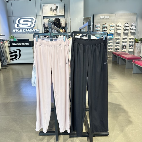 Skechers斯凯奇女士宽松亲肤透气抗静电凉感简约休闲长裤P326W048