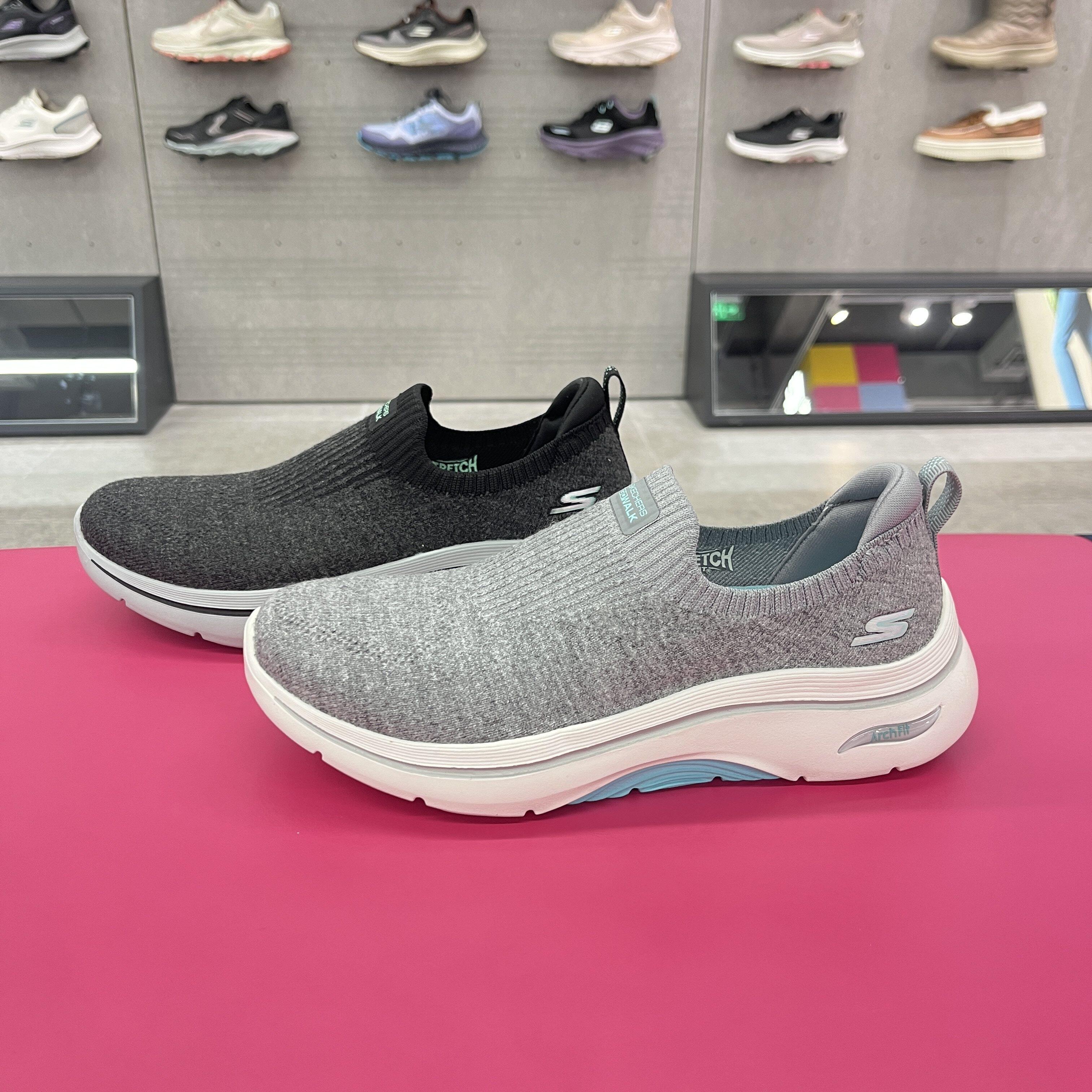 Skechers斯凯奇女款一脚蹬网布透气缓震休闲运动鞋健步鞋125322