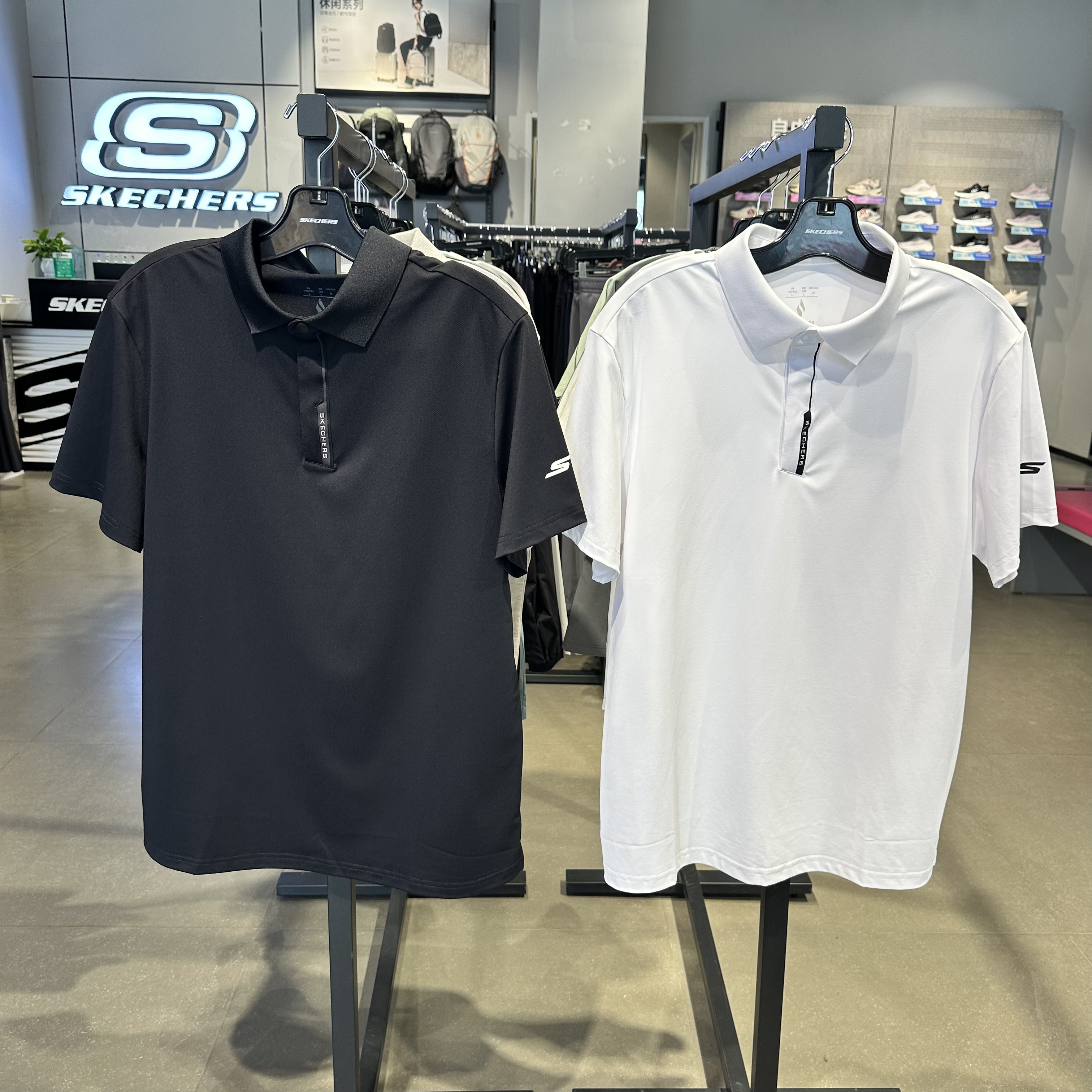 Skechers斯凯奇男士夏季吸湿速干舒弹经典纯色短袖POLO衫P226M091