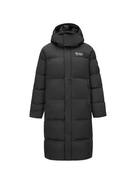 Skechers斯凯奇男士长款连帽保暖锁温轻便梭织运动羽绒服L424M021