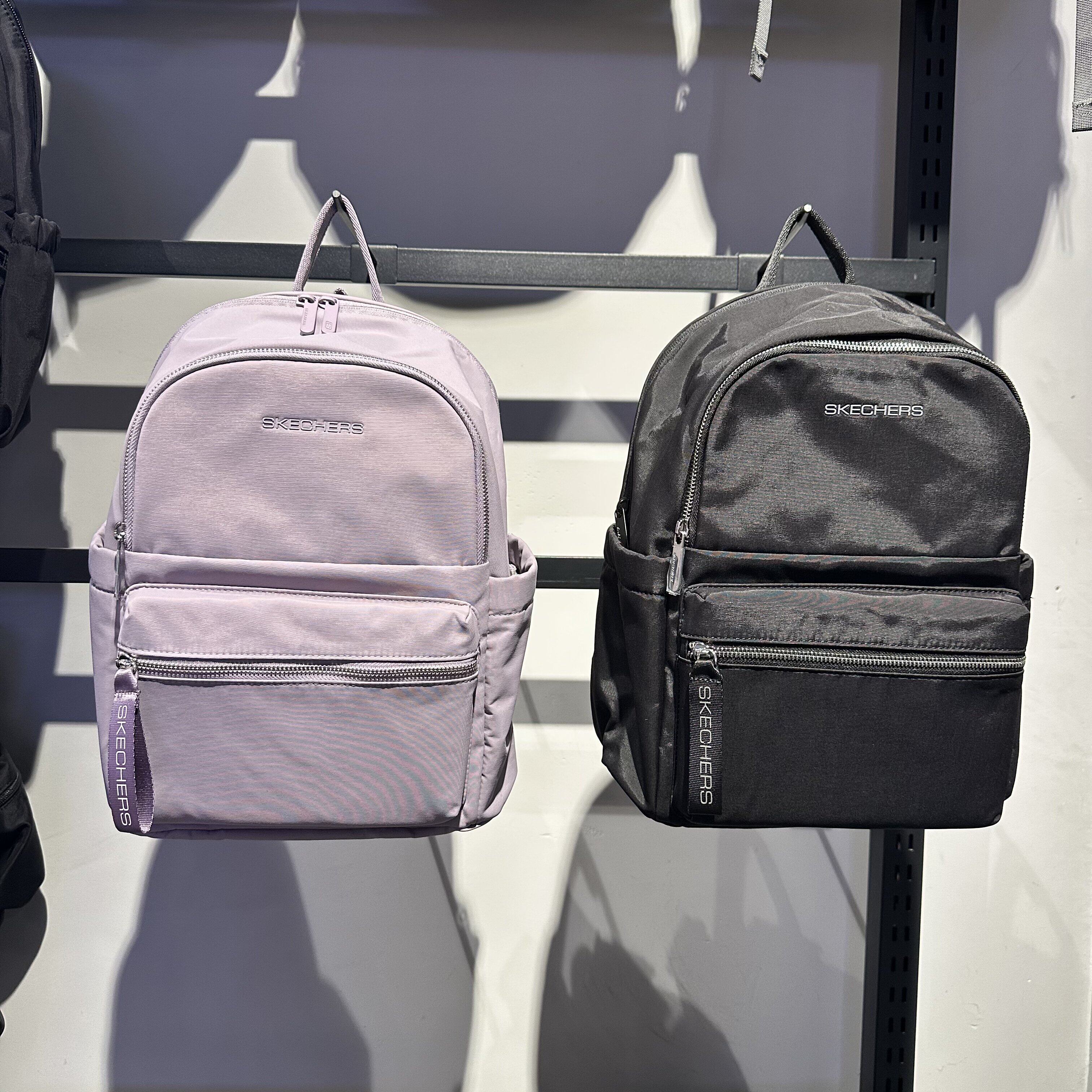 Skechers斯凯奇男女同款大容量简约百搭挺括通勤双肩背包P126U016