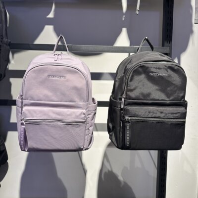 Skechers斯凯奇男女同款大容量简约百搭挺括通勤双肩背包P126U016