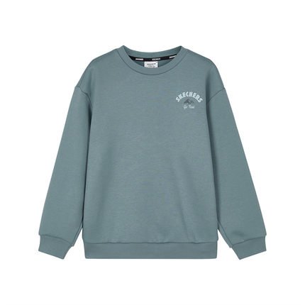 Skechers斯凯奇秋冬季男童百搭圆领保暖舒适针织套头卫衣P424B076