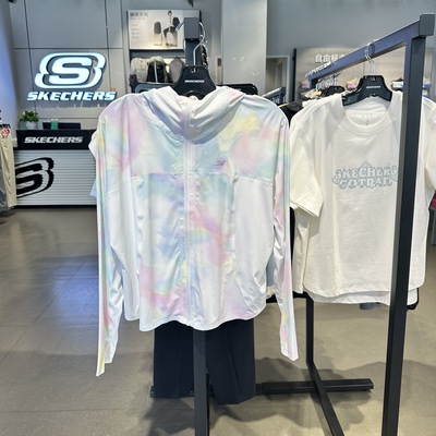 Skechers斯凯奇女童夏季亲肤透气小冰壳防晒衣连帽外套P226G060