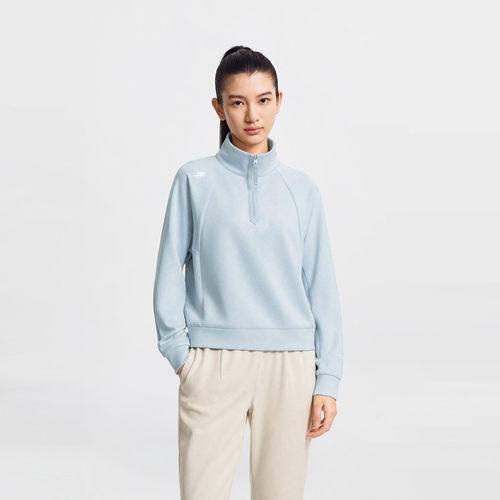 Skechers斯凯奇女士半开领插肩袖柔软舒适亲肤休闲卫衣P326W170