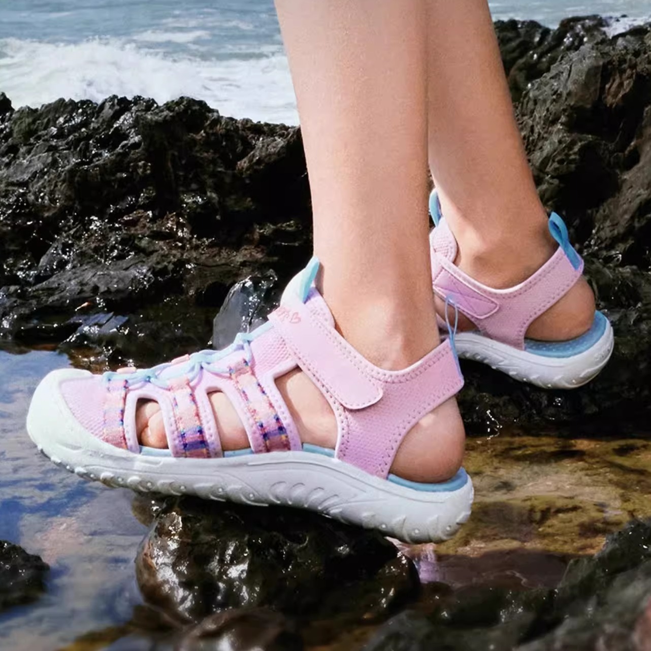 Skechers斯凯奇夏季女童小护甲2.0水陆溯溪鞋简约舒适凉鞋303353L